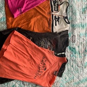 4 Harley Women’s Shirts and 1 Rally T Shirts